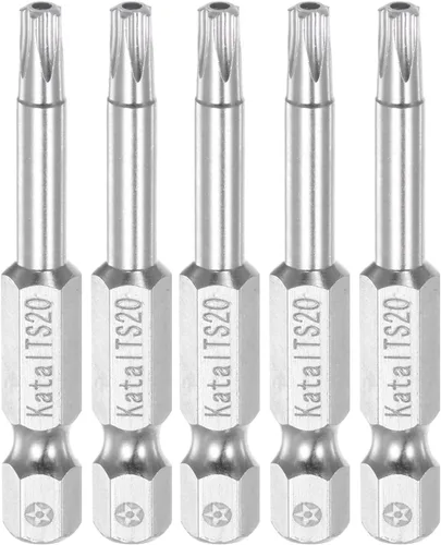 Vista 12 de HARFINGTON 5pcs TS6 Magnetic Security Star 5 Puntas Destornillador Punta 1/4" Hex Shank 2" Longitud