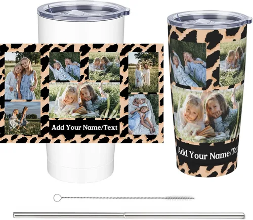 Vista 11 de Vaso con nombre y foto personalizable, regalos para hombres y mujeres, taza de viaje aislada de acero inoxidable de 20 onzas, vasos personalizados