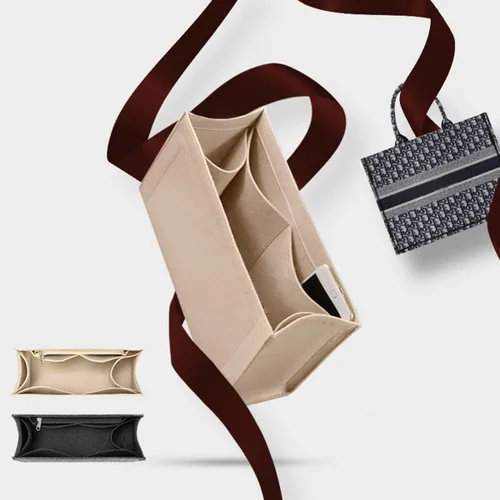 Vista 2 de Lckaey organizador de bolsas para dior book tote medium small book tote insert2008beige-S