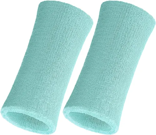 Vista 16 de WILLBOND 2 muñequeras de 6 pulgadas para hombres y mujeres, bandas de algodón atléticas de humedad para tenis, baloncesto, correr