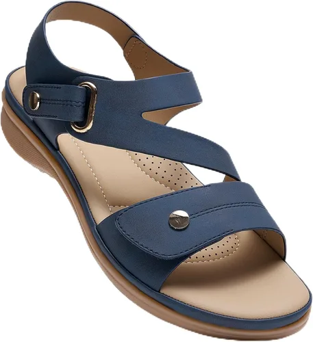 Vista 13 de Littleplum - Sandalias para mujer con soporte de arco - Sandalias planas cómodas para mujer, zapatos ortopédicos ajustables transpirables