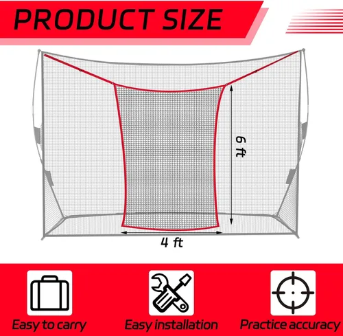 Vista 2 de Simgoing Accesorio extensor de red de golf para práctica de golf para 7 o 10 pies, redes de golf, béisbol, sóftbol, alto impacto, astillado