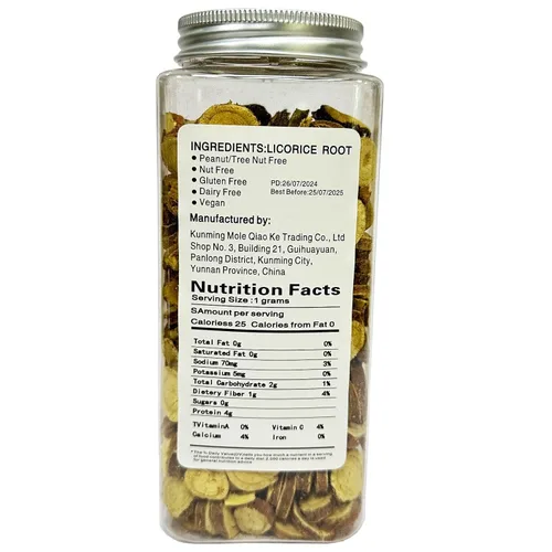 Vista 2 de Rebanadas de regaliz de 200 g (7.05 oz) Radix Glycyrrhizae grande, Gan Cao, rebanadas de regaliz natural, regaliz de Gansu China