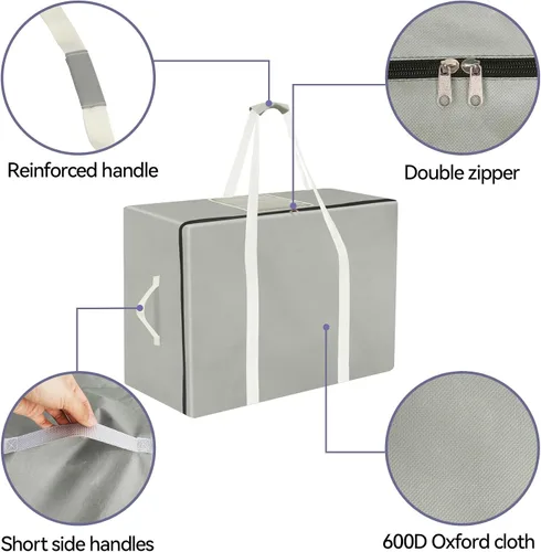 Vista 4 de Klmnop Bolsa de almacenamiento plegable para colchón, funda de transporte resistente 600D con ventana de PVC para cama de invitados de tres pliegues