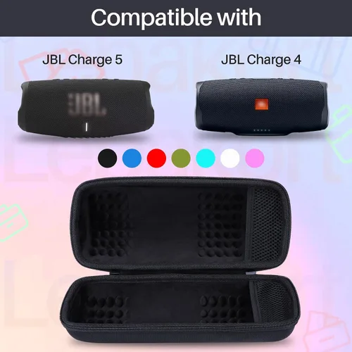 Vista 2 de Carcasa Rígida Lebakort Compatible con Altavoz JBL Charge 5 Charge 4 Impermeable (Carcasa Negra)