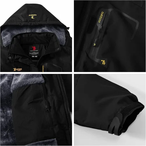 Vista 6 de Rdruko Chaqueta de esquí impermeable para mujer, resistente al viento, para snowboard, trabajo, para uso en invierno