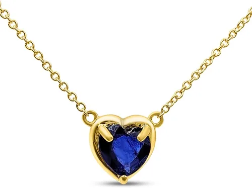 Vista 13 de 18K Solid Yellow Gold Genuine Gemstone Choker Necklace, 15 inches Chain Pendant Dainty Necklace gift for her
