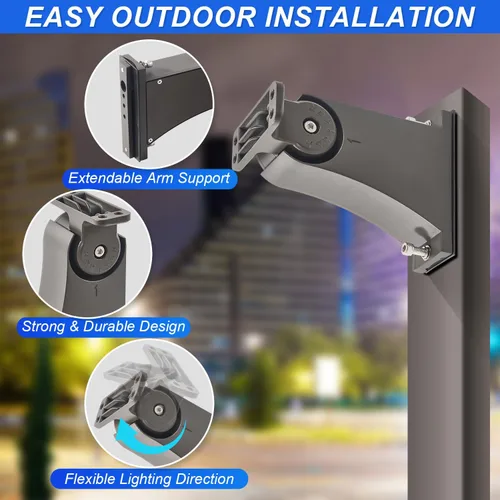 Vista 2 de Soporte de montaje de luz LED para estacionamiento, resistente al agua y a prueba de óxido, accesorio de montaje de brazo directo para caja