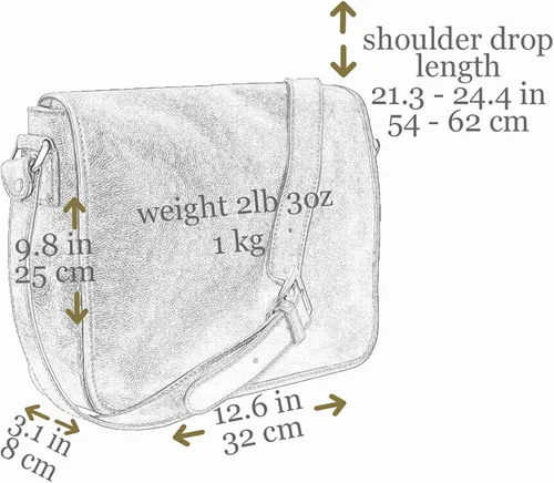 Vista 6 de Bolso bandolera de cuero para hombre bolso cruzado hecho a mano bolso de hombro fabricado en Italia resistente al tiempo