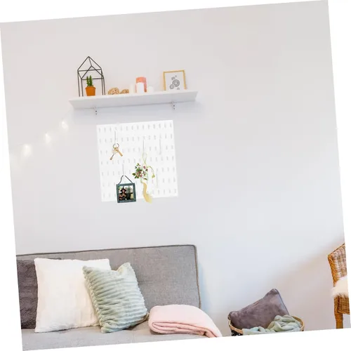 Vista 3 de OSALADI 1 juego de estante de plástico para agujeros de pared, organizador de almacenamiento para cocina y baño, incluye ganchos, fuerte capacidad