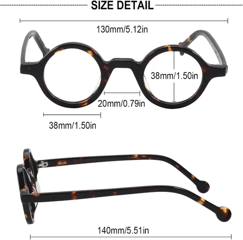 Vista 4 de Agstum Lentes ópticos redondos pequeños hechos a mano con acetato
