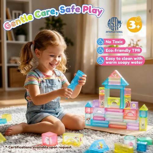 Vista 7 de 33 bloques de construcción sensoriales suaves para niños pequeños, bloque