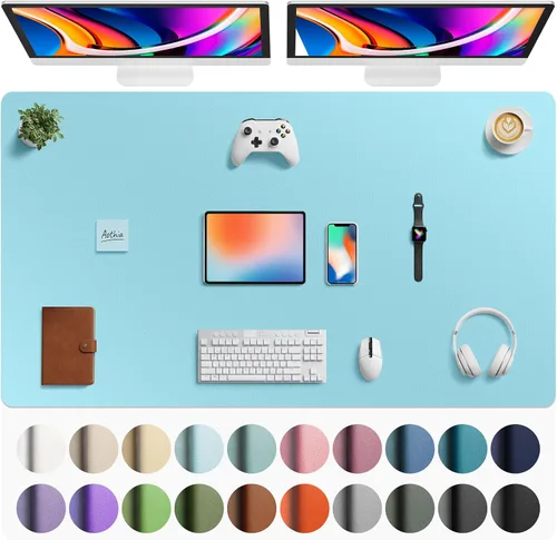 Vista 192 de Aothia - Protector de escritorio de cuero sintético grande, base antideslizante para mouse y superficie para escribir, impermeable, fácil de Agua