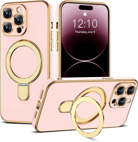 Vista 38 de Funda compatible con iPhone 12 con soporte de anillo magnético invisible [compatible con Mag-Safe] [Protector completo de lente de cámara] Funda