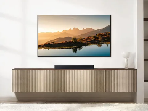 Vista 6 de Samsung Barra de sonido HW-B400F Serie B de 2.0 canales con woofer integrado, mejora de voz y modo nocturno, expansión de sonido envolvente, barra