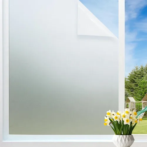 Vista 10 de Película opaca para ventana, 100% con bloqueo de luz solar, cubierta de privacidad extraíble para ventana, tinte para ventanas de vidrieras