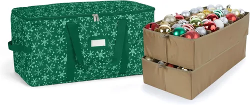 Vista 94 de Covermates Keepsakes Bolsa de almacenamiento ajustable para adornos, con asas de transporte, protección acolchada, ruedas dobles, almacenamiento