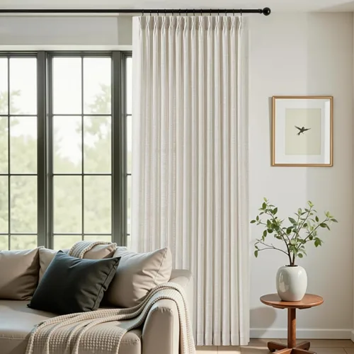 Vista 6 de Cortinas plisadas de lino semitransparentes de 96 pulgadas, filtrado de luz Natural