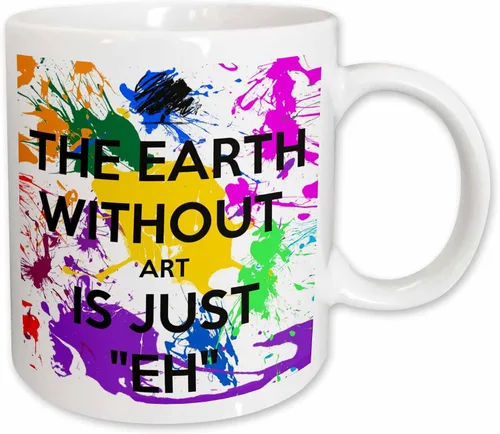 Vista 10 de 3dRose Ceramic The Earth Without Art is just eh - Taza, 1 unidad (paquete de 1), color negro