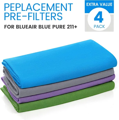 Vista 7 de Paquete de 4 prefiltros lavables de repuesto para purificador de aire Blueair Blue Pure 211+, elimina polen, polvo, caspa de mascotas, color incluye
