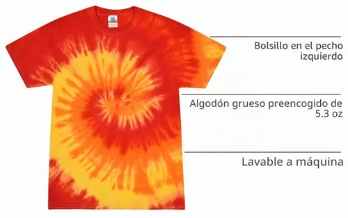 Vista 2 de Colortone Camisetas de teñido anudado de araña para hombres y mujeres, camisetas unisex de manga corta con teñido anudado para adultos Blaze