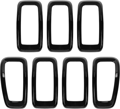 Vista 5 de Insertos de parrilla delantera Moldura de cubierta de rejilla para Jeep Cherokee 2014-2018 (negro)