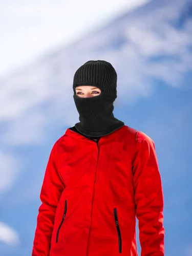 Vista 4 de 2 máscaras faciales de invierno para esquí, pasamontañas de punto cálido para hombres y mujeres, forro polar resistente al viento para deportes al