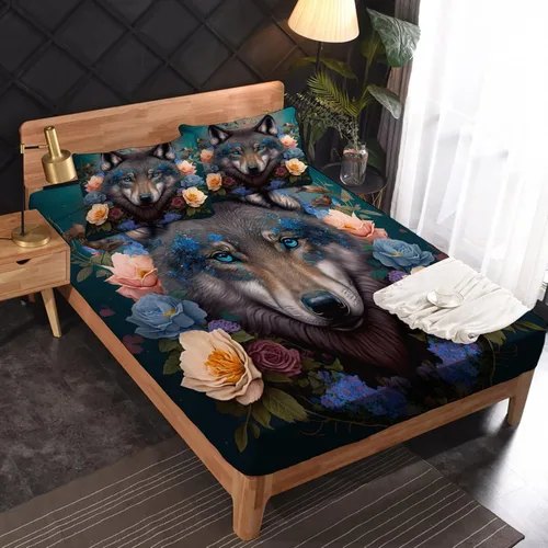 Vista 27 de Juego de sábanas de tamaño King, sábanas de conejo, sábanas de microfibra y fundas de almohada de 4 piezas, juego de sábanas con estampado colorido