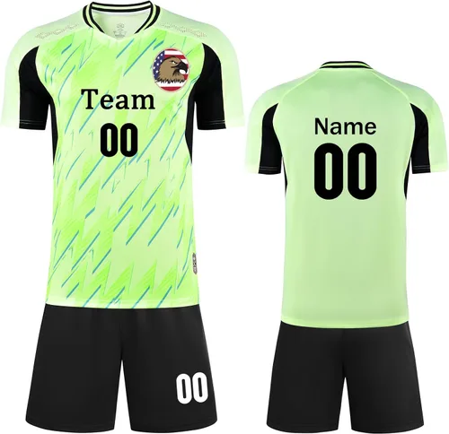 Vista 10 de Camisetas de fútbol personalizadas para niños, hombres y mujeres, camiseta y pantalones cortos de fútbol personalizados, uniformes de fútbol