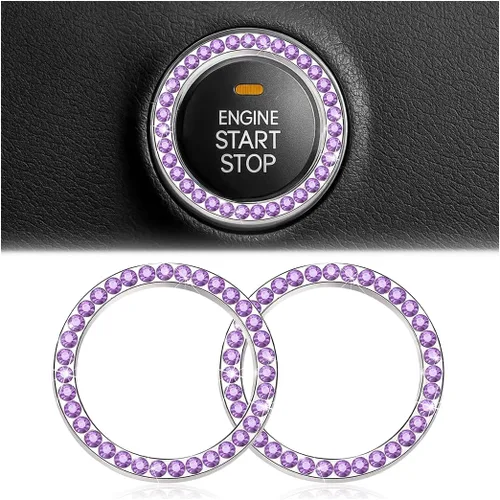 Vista 40 de Calcomanías de anillo de arranque de motor con diamantes de imitación de cristal, paquete de 2 unidades, cubierta / calcomanías para botón de Doble