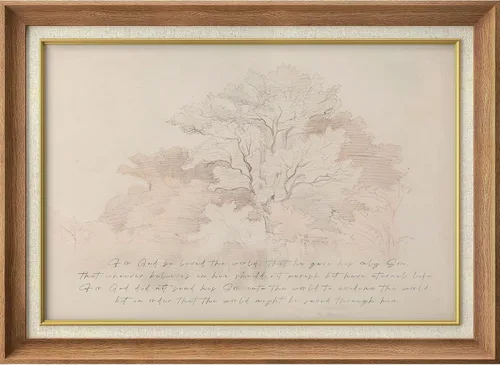 Vista 176 de MUDECOR Lienzo enmarcado prémium para pared, pinos nevados en bosque de invierno, ilustraciones modernas, arte contemporáneo, escénico, divertido