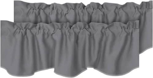Vista 29 de H.VERSAILTEX - Cenefa de cortina opaca para ventanas de cocina, sala de estar/baño, para protección de la privacidad y decoración, con bolsillo