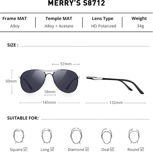 Vista 2 de MERRY'S S8712 - Lentes de sol polarizados, multiuso, para hombre
