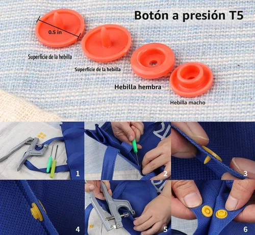 Vista 5 de Lemonfilter - Kit de botón a presión con alicates a presión, 400 juegos de cierre a presión T5 20 Color Easy to Install, Durable Starter Fasteners