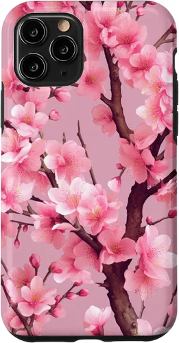 Vista 29 de Sakura Tree Japanese Funda para iPhone 17 con diseño de flores de cerezo rosa