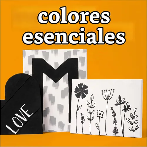 Vista 6 de Juego de pintura acrílica, incluye 2 pinturas blancas y negras de 16 onzas líquidas
