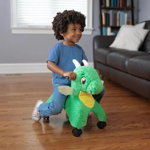 Vista 5 de Radio Flyer Juguete de Montar de Peluche para Niños Pequeños – Juguete de Montar Rodante Suave y Acolchado para Niños de 1–3 Años, Juguete de Empuje