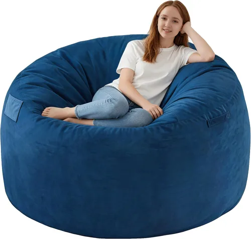 Vista 63 de Silla de Puf de 2 pies, Sillas de Puf Cómodas con Relleno de Espuma Viscoelástica, Sofá de Puf Esponjoso con Cubierta de Terciopelo Holandés, Sillas