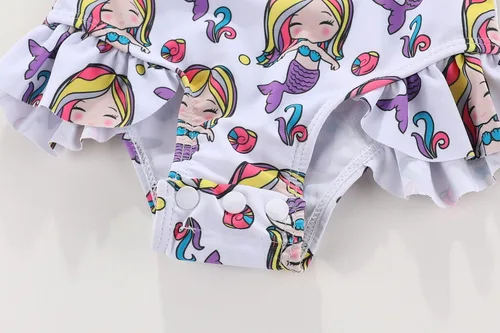 Vista 4 de AMMENGBEI Traje de baño para niña pequeña, traje de baño de una pieza, bikini para bebé