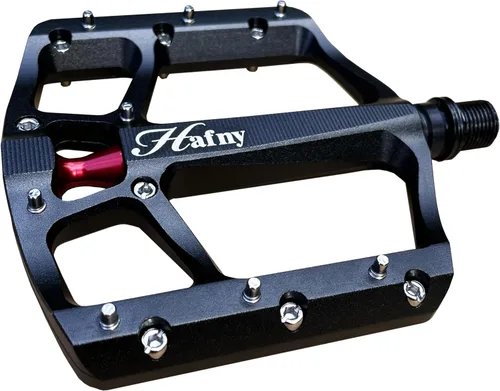 Vista 2 de Hafny Pedales de bicicleta de aluminio, mecanizado CNC, plataforma robusta ancha, HF-1400