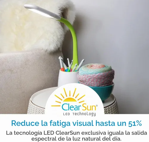 Vista 3 de OttLite Organiza la lámpara de escritorio LED con puerto de carga USB, ajustable, luz de escritorio con almacenamiento, multicolor