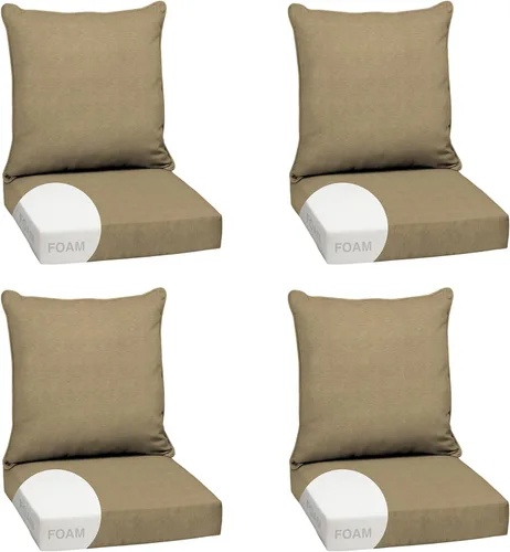 Vista 50 de Arden - Juego de cojines de asiento profundo para exteriores, espuma, 24x24, aguamarina