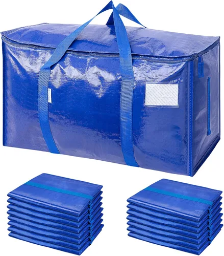 Vista 45 de TICONN Paquete de 2 bolsas de mudanza extra grandes resistentes con cremalleras y asas de transporte, bolsas de almacenamiento duraderas