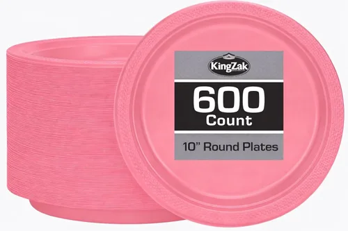Vista 42 de Hanna K. Signature - Platos de plástico negro para fiesta, platos desechables de 7 pulgadas, 50 unidades, suministros de fiesta para aperitivos