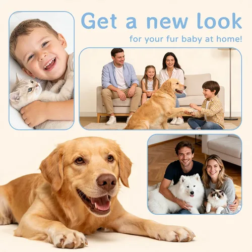 Vista 7 de Kit de aseo para perros, aspiradora para mascotas con cortaúñas y rectificadora de uñas, aspiradora de pelo de perro con 6 herramientas de aseo
