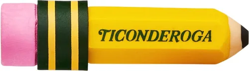 Vista 3 de TICONDEROGA ® Gomas de borrar, en forma de lápiz, amarillo, 3 ct (38953) Amarillo, 0.75" x 2.875", #38953