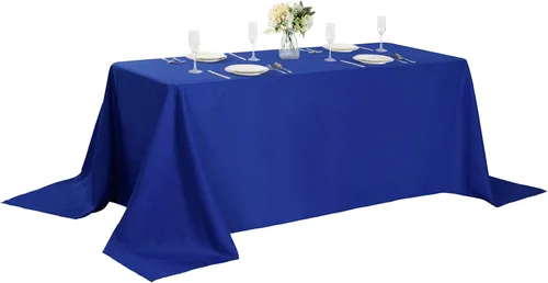 Vista 22 de Mantel rectangular de tela de poliéster lavable de 60 x 120 pulgadas, para decoración de bodas, fiestas, comedores, banquetes