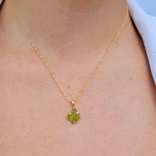 Vista 32 de Juego de joyas de piedras preciosas crudas reales con plata de ley 925 chapada en oro real, collar y aretes de piedra natal, regalo para ella por