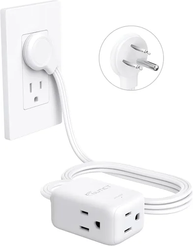 Vista 19 de NUTICT Cable de extensión corto de 6 pulgadas, extensor de 3 salidas con protector de sobretensiones 900J, 15A/1875W, certificado ETL, divisor