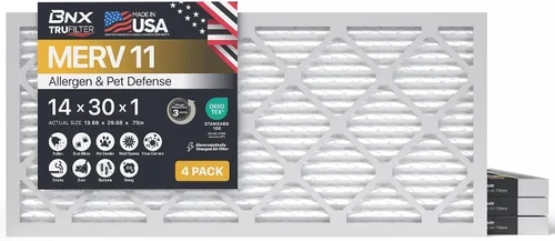 Vista 44 de BNX TruFilter - Filtro de aire MERV 11 de 10 x 10 x 1 pulgadas (paquete de 4) – Fabricado en Estados Unidos – Defensa contra Alérgenos Filtros